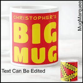 Taza De Café Gigante Funny Custom Name Big Mug Caution Tape 003