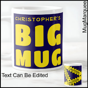 Taza De Café Gigante Funny Custom Name Big Mug Caution Tape 004