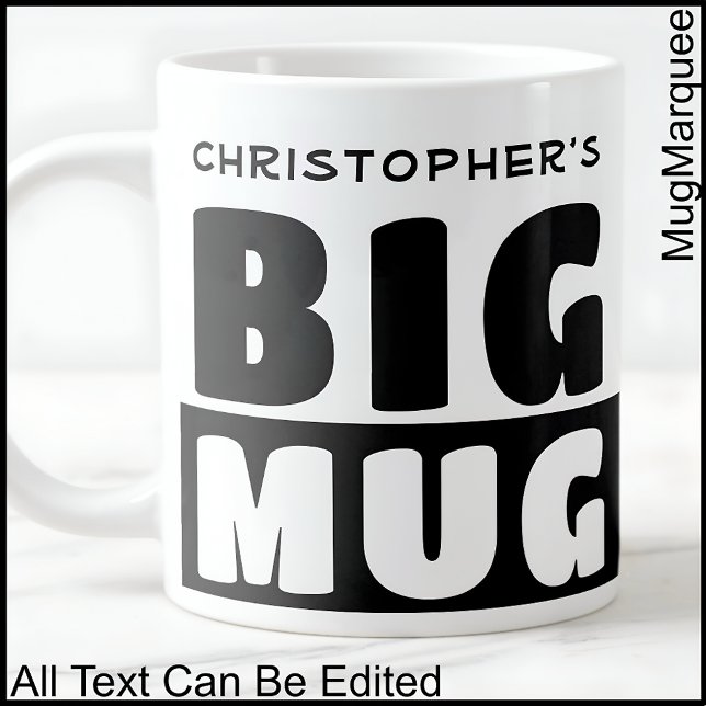 Taza De Café Gigante Funny Custom Name Text Two Tone Black Big Mug 010 (Subido por el creador)