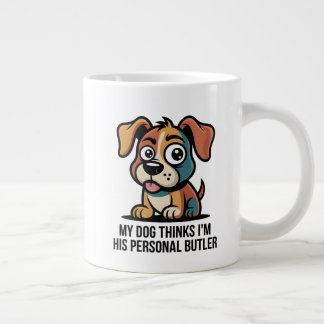 Taza De Café Gigante Funny Dog Butler Cartoon Quote