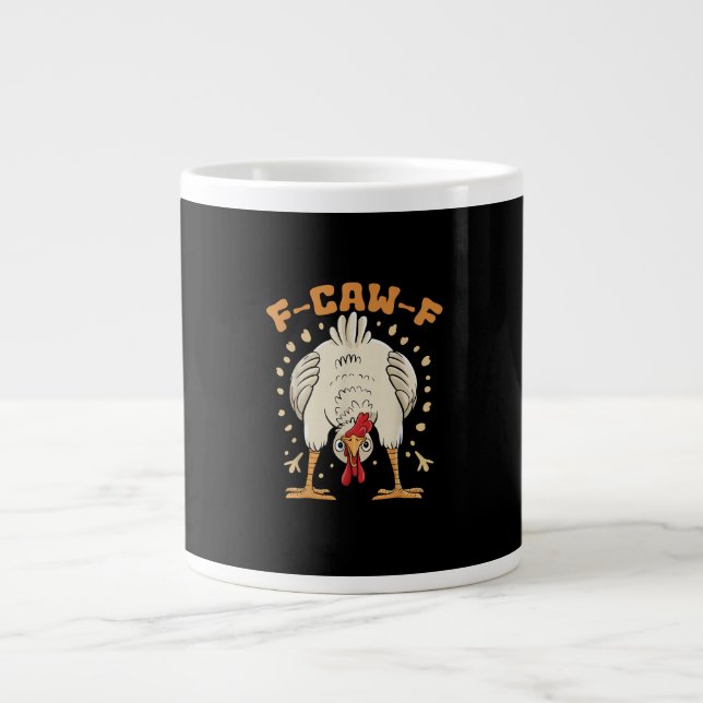 Taza De Café Gigante Funny F-Caw-F Chicken F-Caw-F Chicken Vintage Grap (Frente)