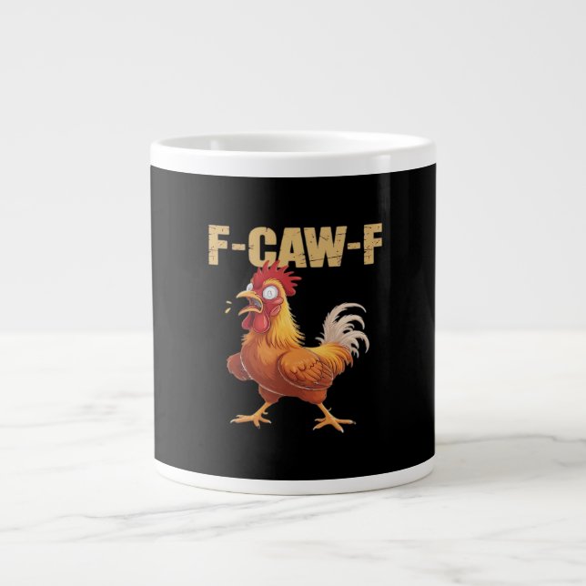 Taza De Café Gigante Funny F-Caw-F Crow Humor Gothic (Frente)