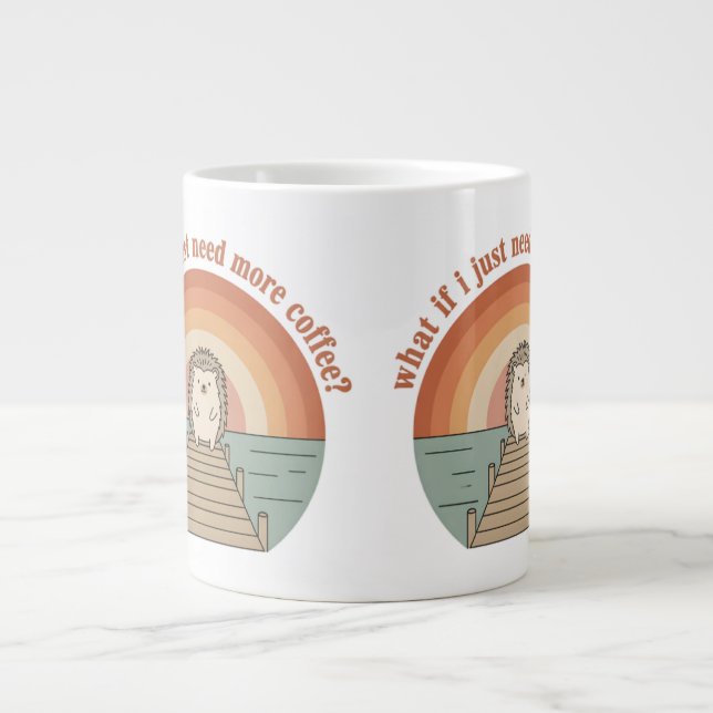 Taza De Café Gigante Funny Hedgehog Coffee Morning Slogan Mug (Frente)