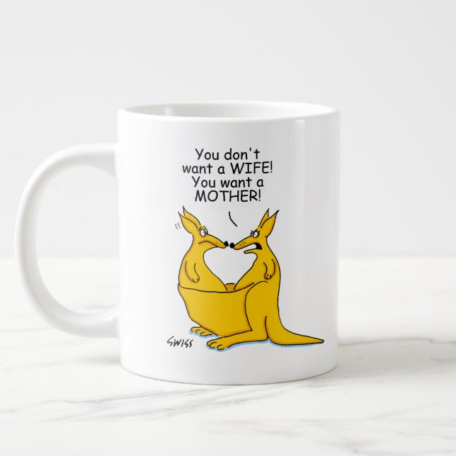 Taza De Café Gigante Funny Kangaroos Personalizado (Izquierda)
