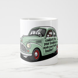 Taza De Café Gigante Funny mechanic car couldn't fix brakes horn louder