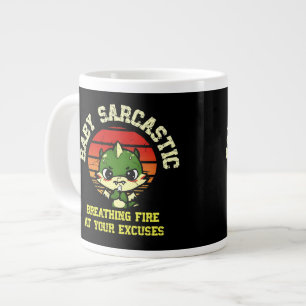 Taza De Café Gigante Funny Motivational Dragon - Burn Your Excuses 