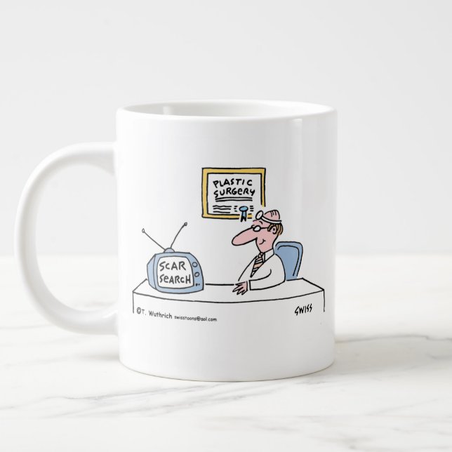 Taza De Café Gigante Funny Personalizado de Cirujanos Plásticos o Cosmé (Izquierda)