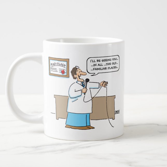 Taza De Café Gigante Funny Radiólogo Cantando Personalizado de Canción  (Izquierda)