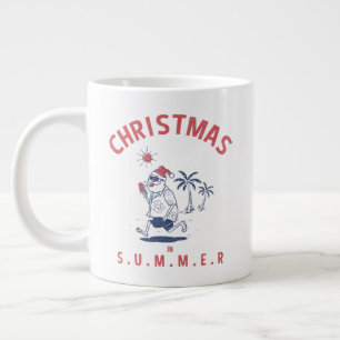 Taza De Café Gigante Funny Santa En Los Navidades De Verano En Julio