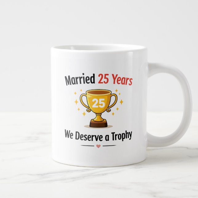Taza De Café Gigante Funny Silver Anniversary Mug Gif (Derecha)