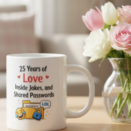Taza De Café Gigante Funny Silver Wedding Anniversary Mug Gift