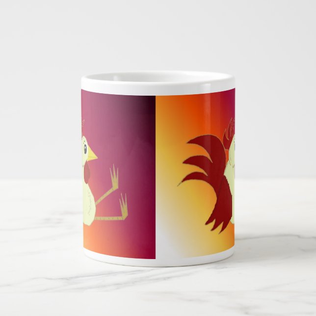 Taza De Café Gigante Funny Sitting Rooster (Frente)