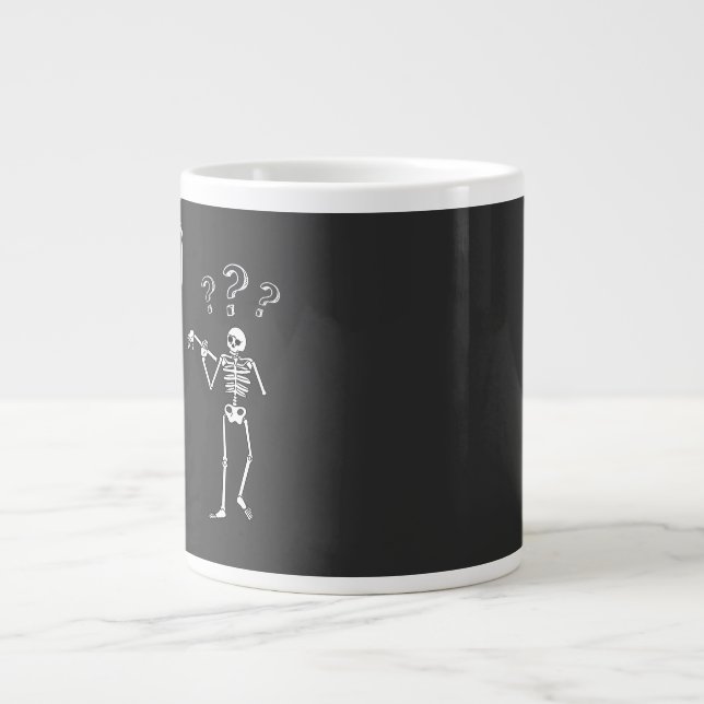 Taza De Café Gigante Funny Skeleton Pun ¿Me das la mano? (Frente)