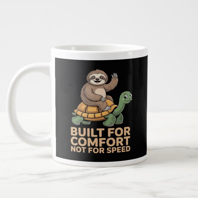 Taza De Café Gigante Funny Sloth Riding Turtle (Izquierda)