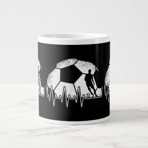 Taza De Café Gigante Funny Soccer Heartbeat Soccer Player