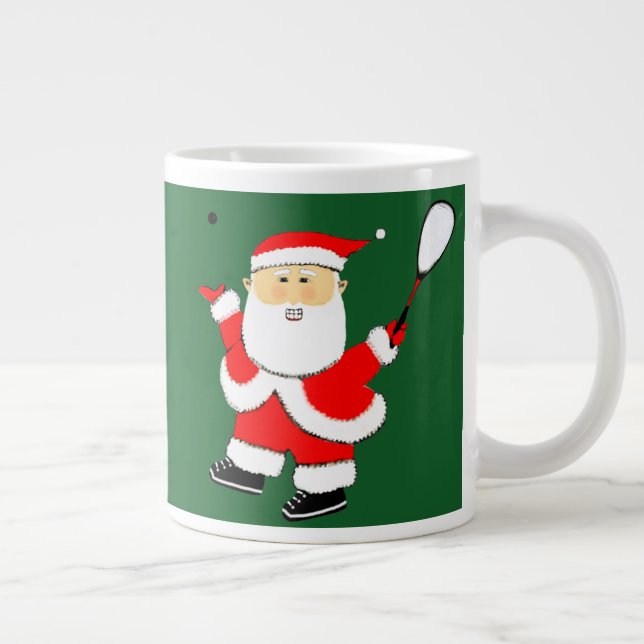 Taza De Café Gigante Funny Squash Player Navidades (Derecha)