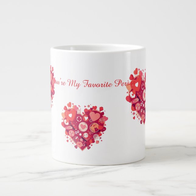 Taza De Café Gigante Funny Valentine Gift for Couple (Frente)