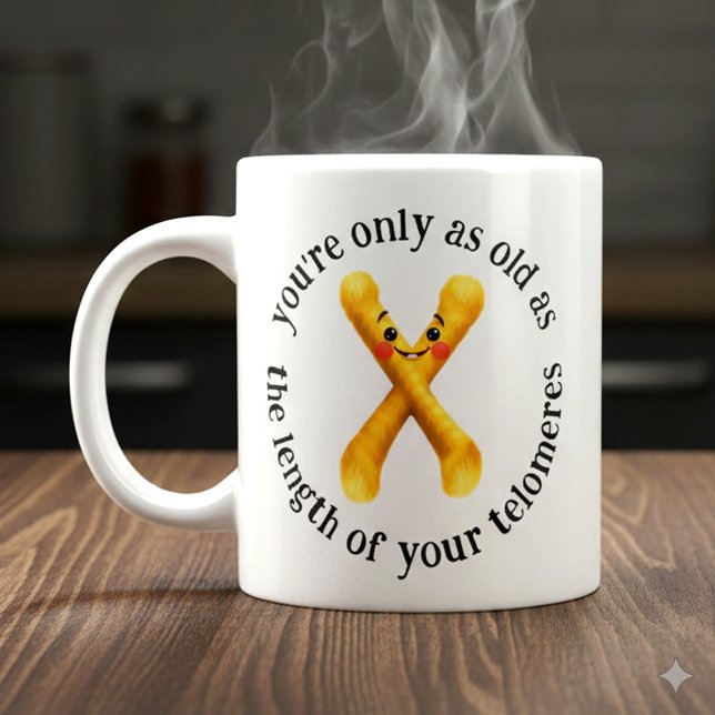Taza De Café Gigante Funny You're Only as Old as the Length of ... (Funny You're Only as Old as the Length of Your Telomeres Mug Cover Photo)