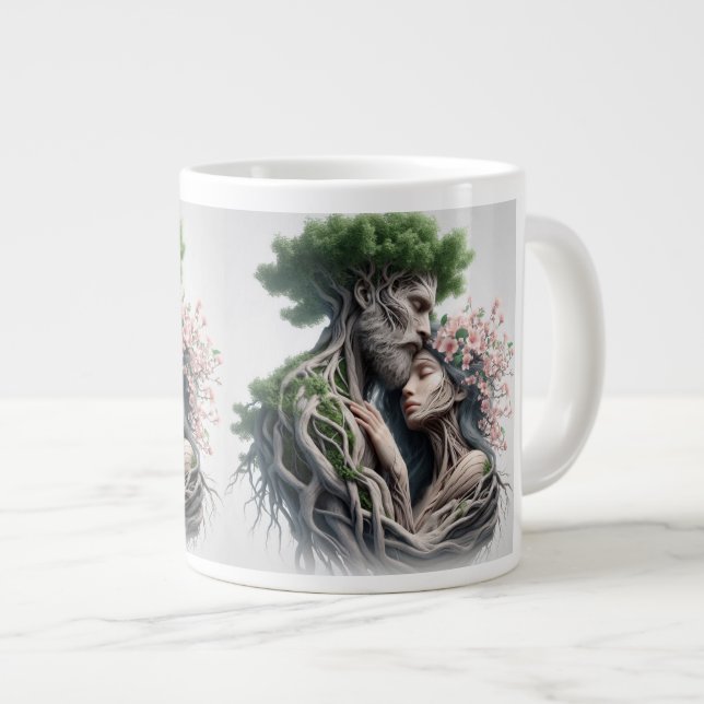 Taza De Café Gigante fusão homem e natureza (Derecha)