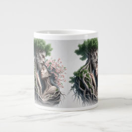 Taza De Café Gigante fusão homem e natureza