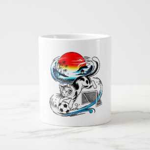 Taza De Café Gigante Fútbol de Gatito – El Arte Japonés se Encuentra co