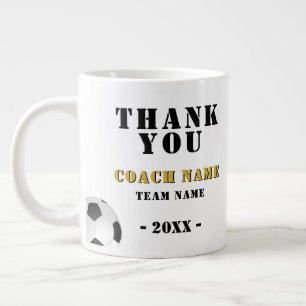 Taza De Café Gigante Fútbol Deporte Foto Gracias Entrenador