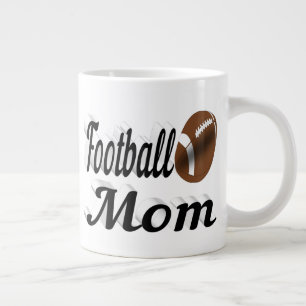 Taza De Café Gigante Fútbol Mamá medio texto Café gigante Mug