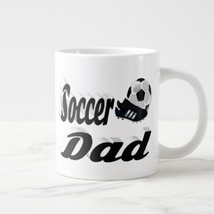 Taza De Café Gigante Fútbol Papá mitad texto Café gigante Mug