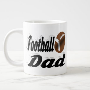 Taza De Café Gigante Fútbol Papá mitad texto Café gigante Mug