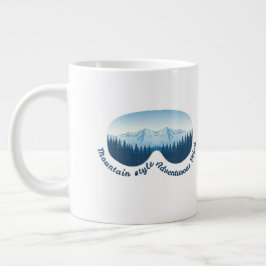 Taza De Café Gigante Gafas de esquí de aventura reflejo de montaña 