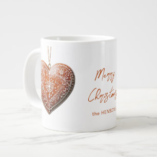 Taza De Café Gigante Galleta de Navidad Rústica Decorada Tradicional