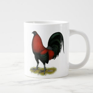 Taza De Café Gigante Gallo Rojo Negro BB Juego Americano