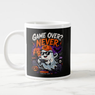 Taza De Café Gigante Game Over Nunca Divertido Fantasma de Gamer Hallow