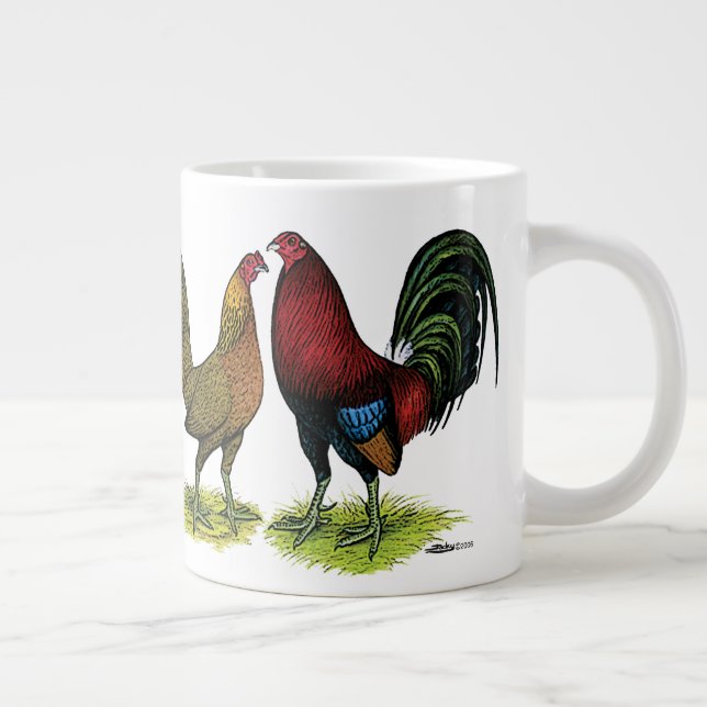 Taza De Café Gigante Gamefowl Pair (Derecha)