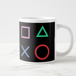Taza De Café Gigante Gaming Mug – Pixels Power Play Neon Coffee Cup