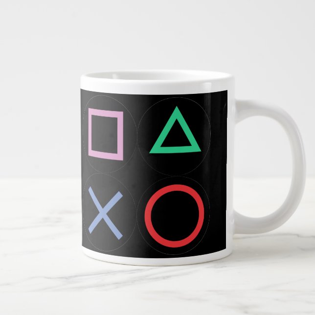 Taza De Café Gigante Gaming Mug – Pixels Power Play Neon Coffee Cup (Derecha)