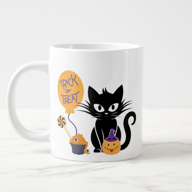 Taza De Café Gigante gatito de halloween (Izquierda)