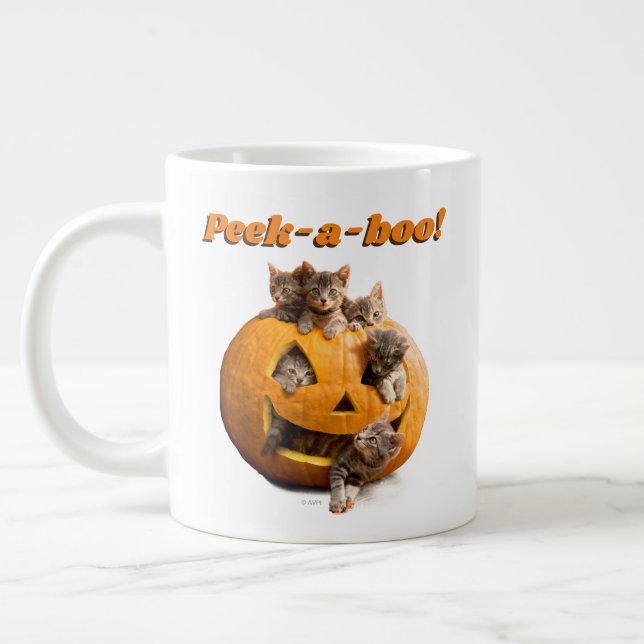 Taza De Café Gigante Gatitos en Jack-o-Lantern (Izquierda)
