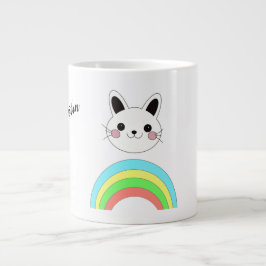 Taza De Café Gigante Gato arcoiris