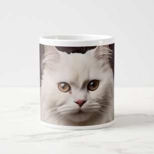 Taza De Café Gigante Gato blanco majestuoso