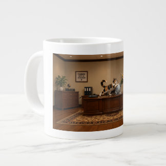 Taza De Café Gigante Gato Calico Divertido Derribando un Jarrón | Caos