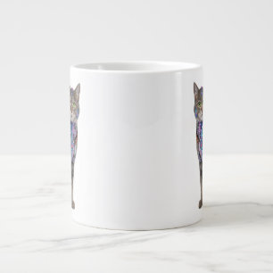 Taza De Café Gigante Gato Circuito Cyberpunk – Bestia Tech Neon