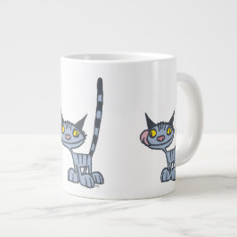 Taza De Café Gigante Gato de dibujos animados gris genial