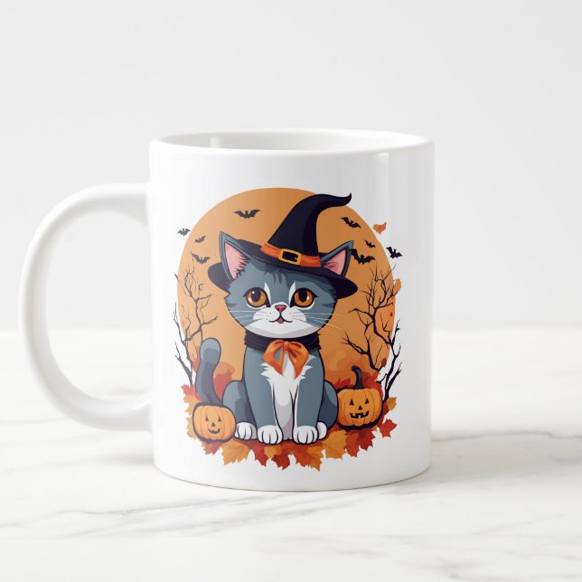 Taza De Café Gigante Gato de Halloween (Izquierda)
