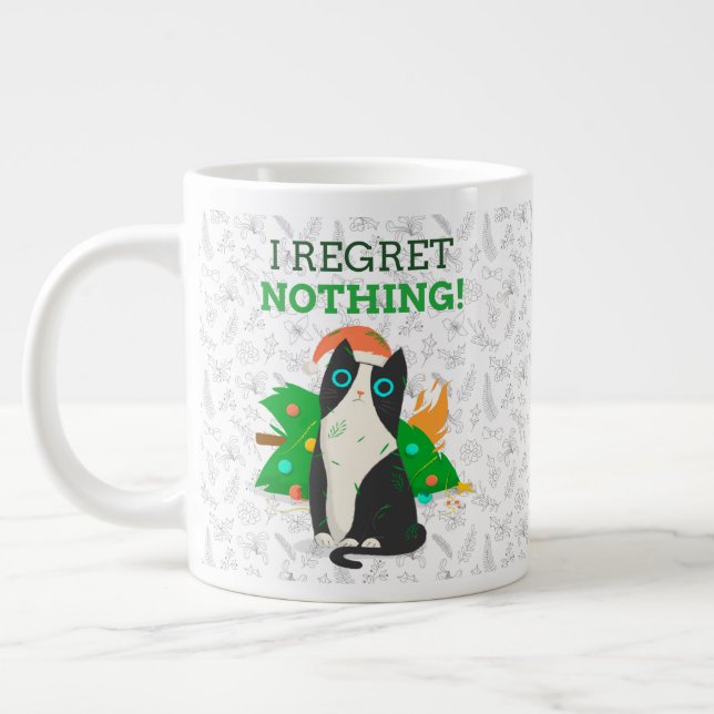 Taza De Café Gigante Gato de Navidades Grumpy (Izquierda)