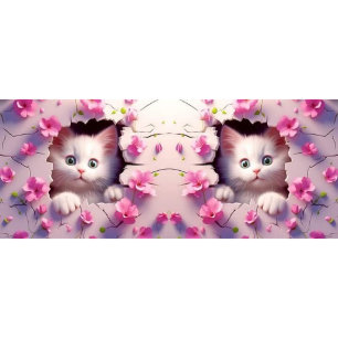 Taza De Café Gigante Gato de patas de flor de cerezo rosa - gatito flor