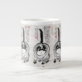Taza De Café Gigante Gato de Tabby japonés a rayas choncas