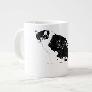 Taza De Café Gigante Gato De Tinta Afilada Trae Calma Audaz A Las Mañan