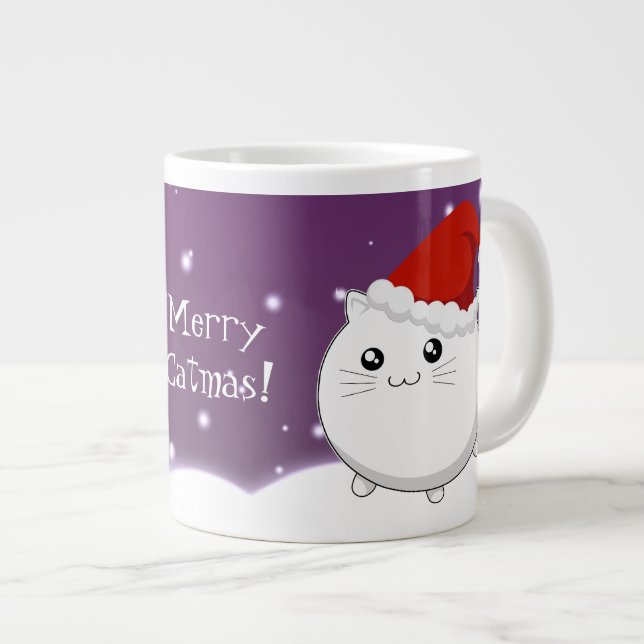 Taza De Café Gigante Gato del gatito del navidad de Kawaii (Derecha)