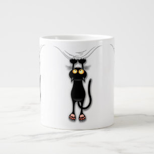 Taza De Café Gigante Gato divertido Personaje Rascando Tela
